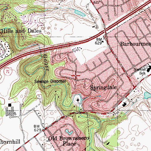 Topographic Map of Spring Valley, KY