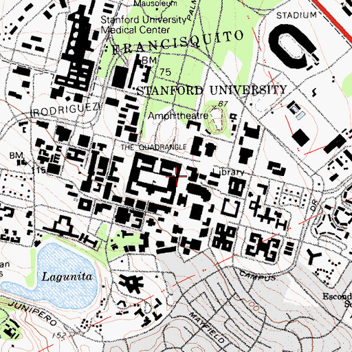 Topographic Map of Cummings Hall, CA