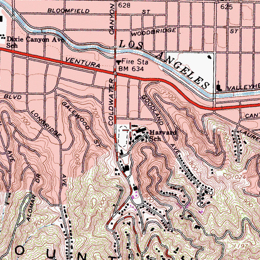 Topographic Map of Hollywood Country Club (historical), CA