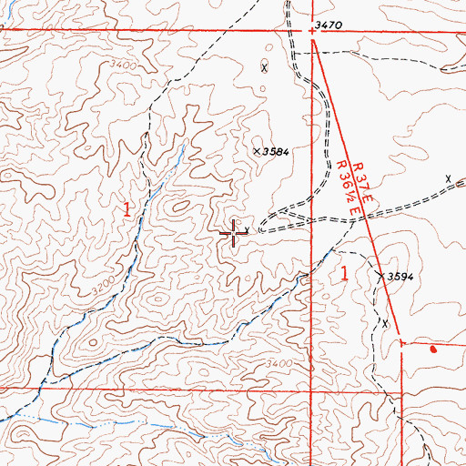 Topographic Map of Miller Ranch Prospect, CA