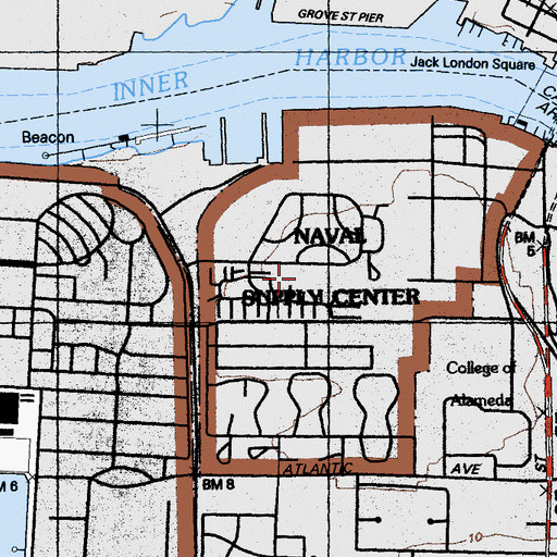 Topographic Map of George P Miller Elementary School (historical), CA