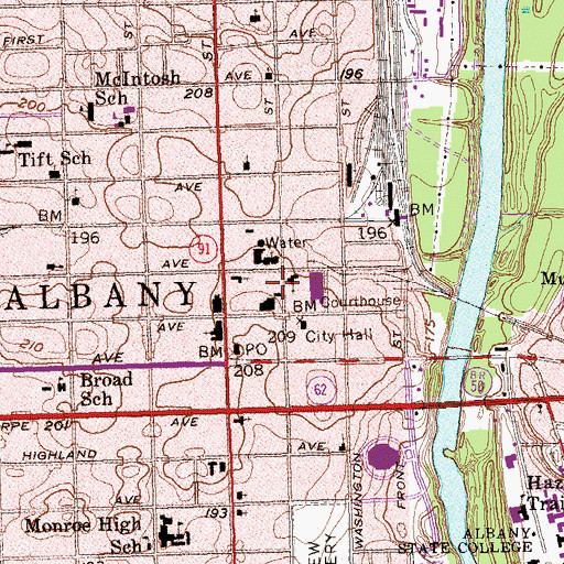 Topographic Map of Carnegie Library of Albany, GA