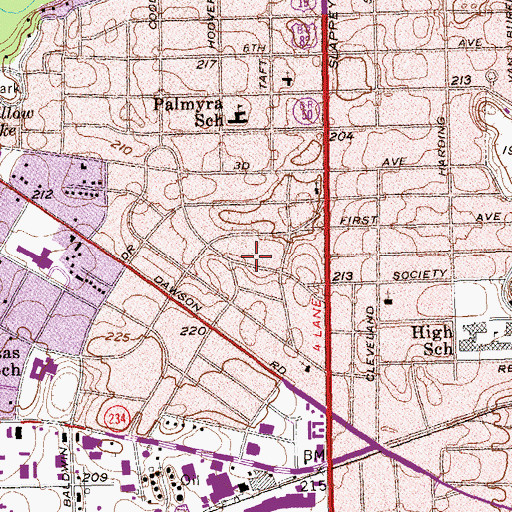 Topographic Map of Eugemar, GA