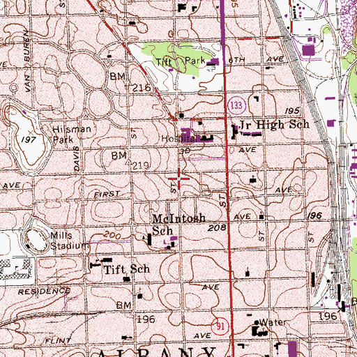 Topographic Map of Hinds, GA