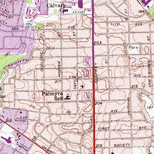 Topographic Map of Palmyra Homes, GA