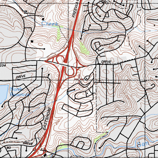 Topographic Map of Rolling Hills Memorial Park, CA