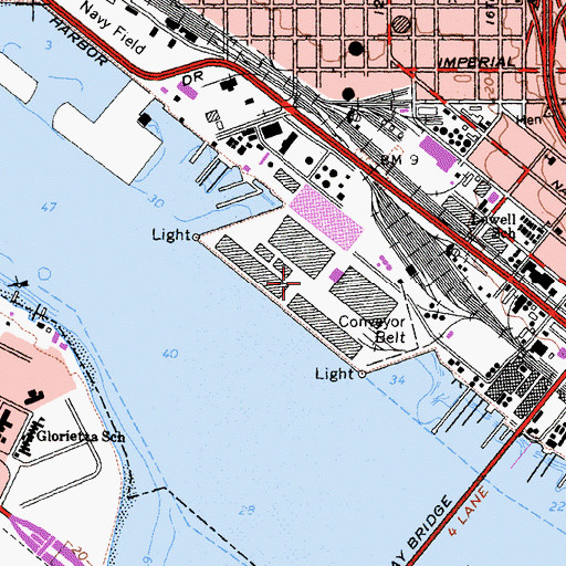 Topographic Map of Tenth Avenue Marine Terminal, CA