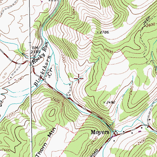 Topographic Map of Mitchell Farm Spring, WV
