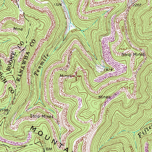 Topographic Map of Truax-Traer Coal Company Spring, WV