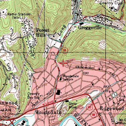 Topographic Map of Stratford Saline Spring, WV