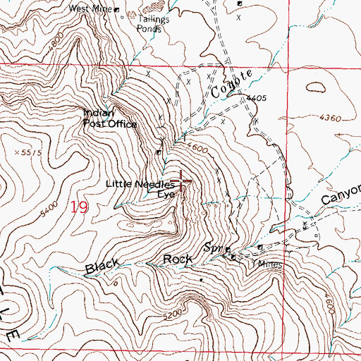 Topographic Map of Little Needles Eye, NM