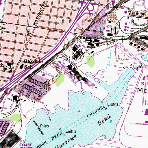 Topographic Map of Battery Buchanan (historical), AL