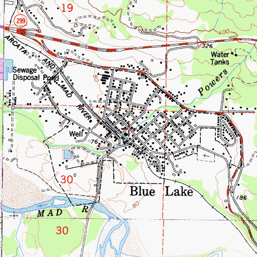 Topographic Map of Presbyterian Church of Blue Lake, CA