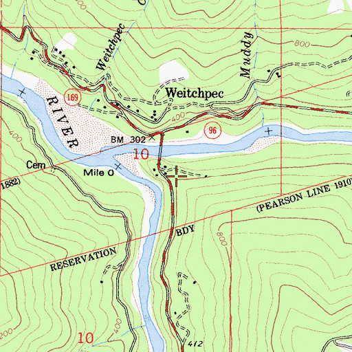 Topographic Map of Pekwuteu (historical), CA