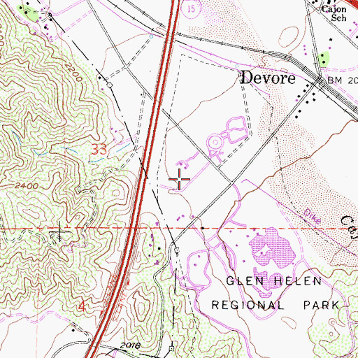Topographic Map of Glenn Helen Infirmary (historical), CA