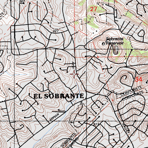 Topographic Map of El Sobrante Christian School, CA