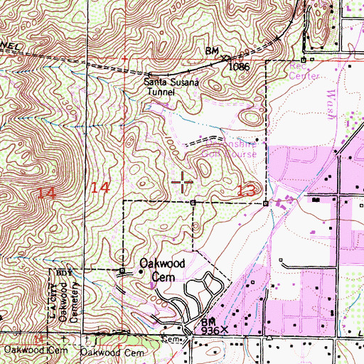 Topographic Map of La Cima Ranch (historical), CA