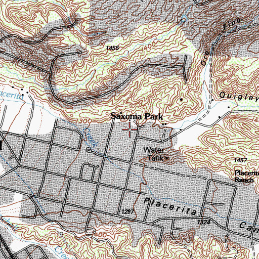 Topographic Map of Monogram Ranch, CA