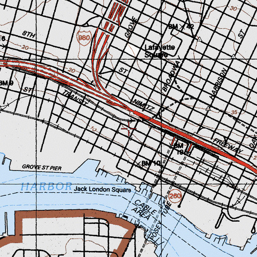 Topographic Map of Washington Square (historical), CA