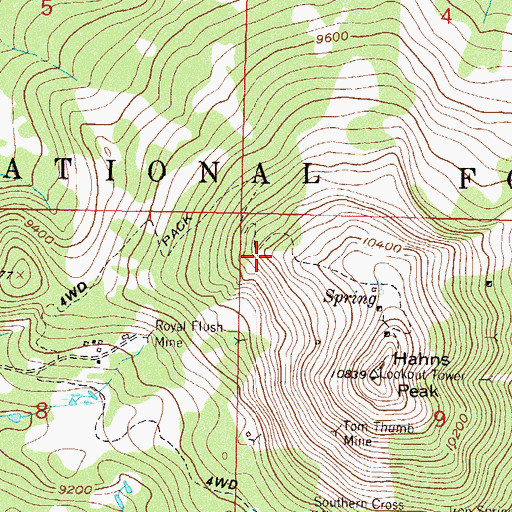Topographic Map of Hahns Peak NW Mine, CO