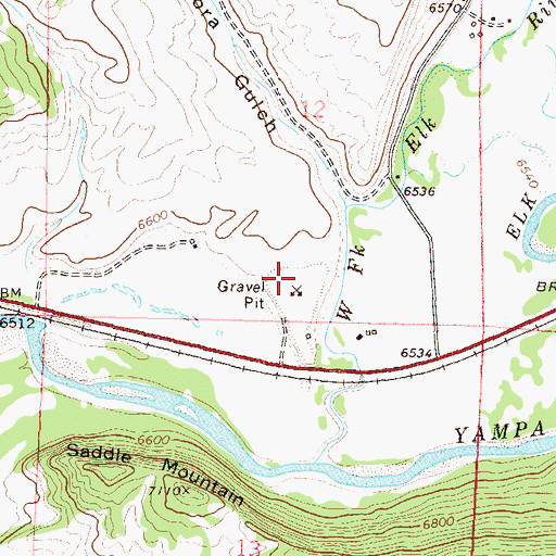 Topographic Map of Bear River Sand and Gravel, CO