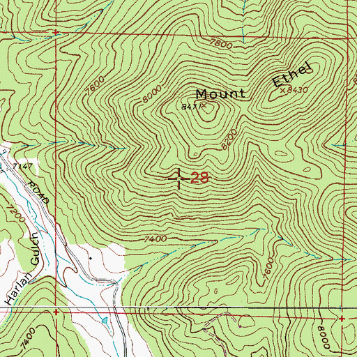 Topographic Map of Mount Ethyl Beryl Claim, CO