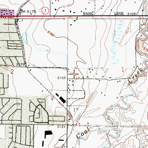 Topographic Map of Baker Mine, CO