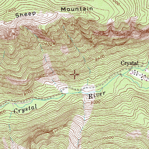 Topographic Map of Lucky Boy Mine, CO
