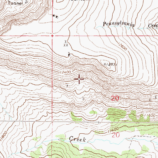 Topographic Map of B F D Mine, CO