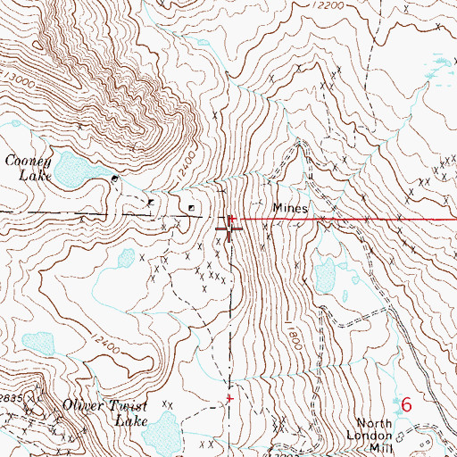 Topographic Map of Fanny Number Three Mine, CO