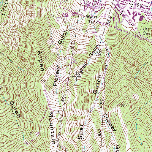 Topographic Map of Bonney-Bell Tunnel Mine, CO