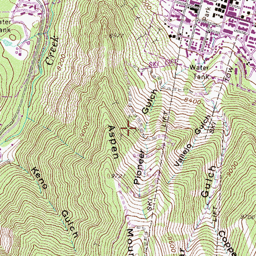 Topographic Map of Broadway Shaft Mine, CO