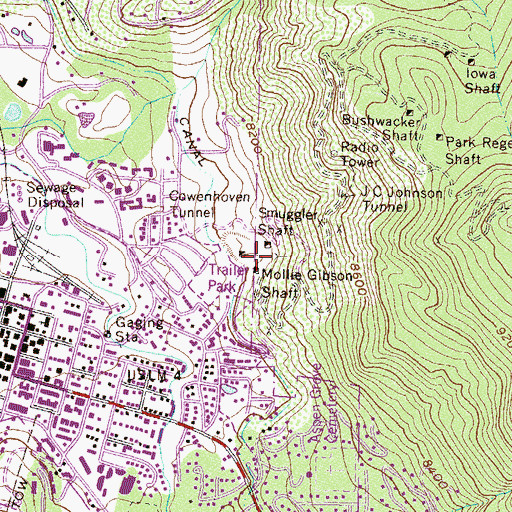 Topographic Map of Clark Tunnel Mine, CO