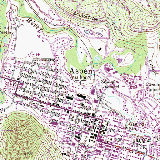 Topographic Map of D P Rolphing Company Mine, CO
