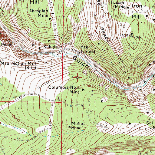 Topographic Map of Murray Tunnel Mine, CO