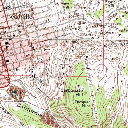 Topographic Map of Savage Mine, CO