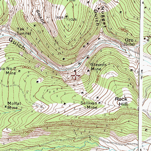 Topographic Map of Stone Number Five Mine, CO