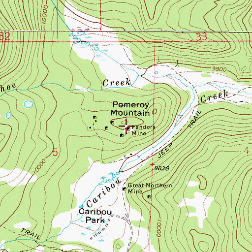 Topographic Map of Up-to-date Mine, CO
