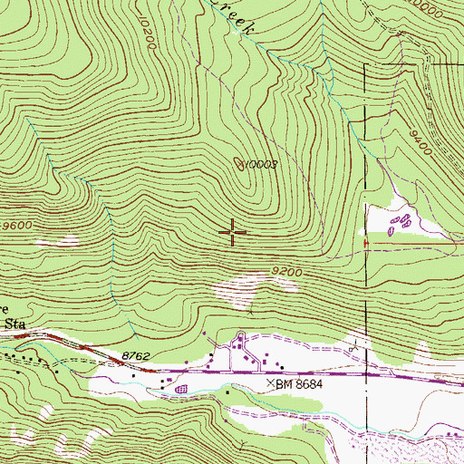 Topographic Map of Hidden Treasure Mine, CO