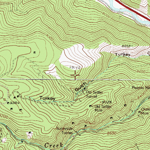 Topographic Map of Chance Mine, CO