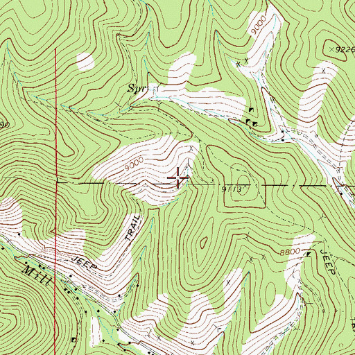 Topographic Map of Pioneer Mine, CO
