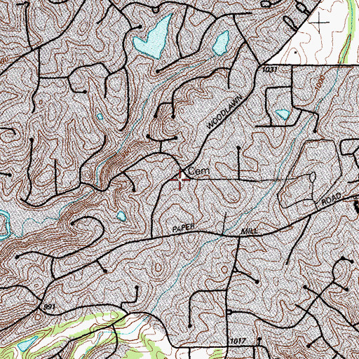 Topographic Map of Dickerson Cemetery, GA