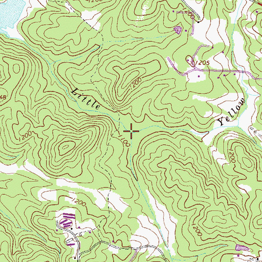 Topographic Map of Split Oak Creek, GA
