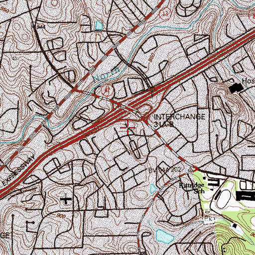 Topographic Map of Executive Park, GA