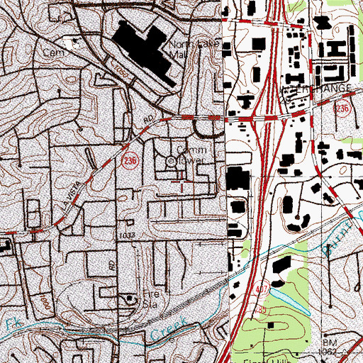 Topographic Map of Atlanta Tucker Commercial Industrial Park, GA