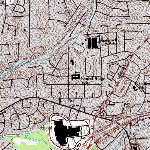 Topographic Map of Laurel Ridge Elementary School, GA