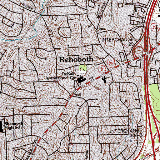 Topographic Map of Rehobeth Elementary School, GA