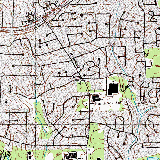Topographic Map of West End School (historical), GA
