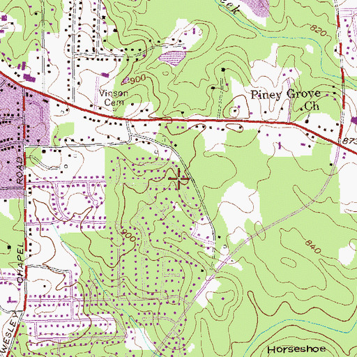 Topographic Map of Kings Ridge, GA