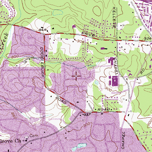 Topographic Map of Leisure Woods, GA